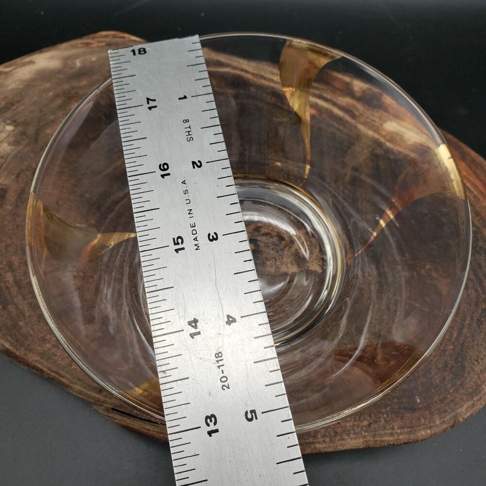 Vintage MCM Gold Swirl Glass Dip Bowl Atomic Chip & Dip Replacement 5.25" - Picture 4 of 5